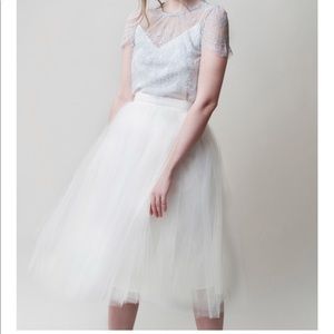 alexandra grecco ivory greta tulle skirt size 10